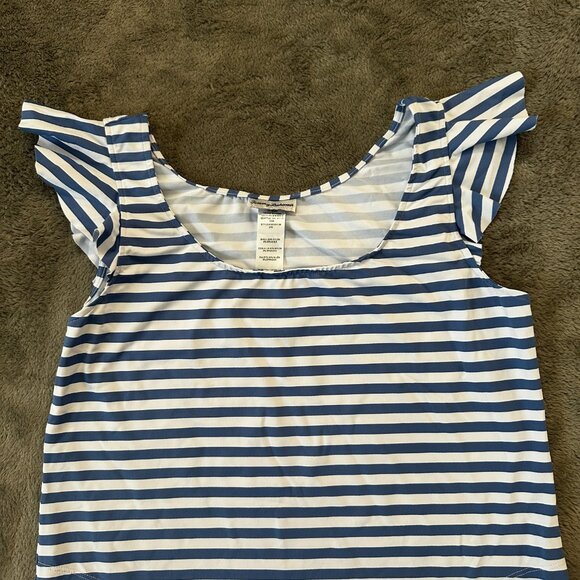 Tommy Bahama Tennis Dress Swim Coverup Women's SMALL Blue White Stripe Tropical - Picture 2 of 5